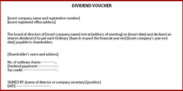 An example of a dividend voucher