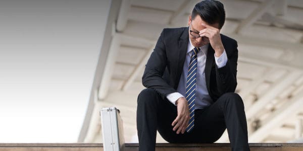businessman sitting and thinking