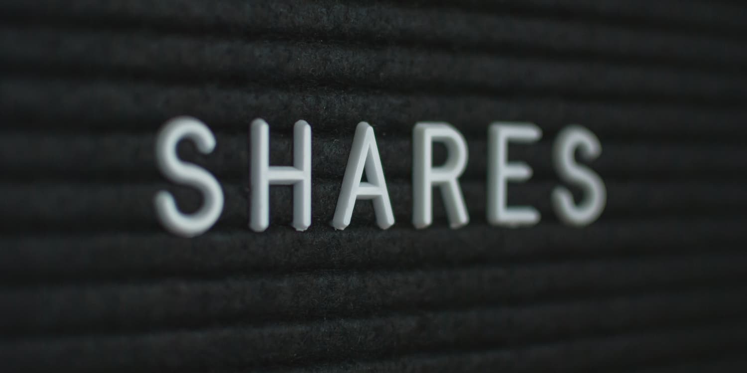 The word 'SHARES' displayed on a letterboard.